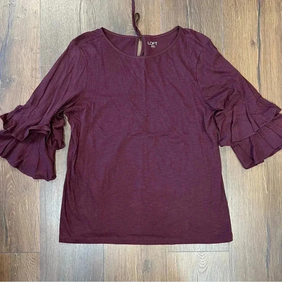 Loft ruffle sleeve blouse SZ LG - Picture 1 of 4
